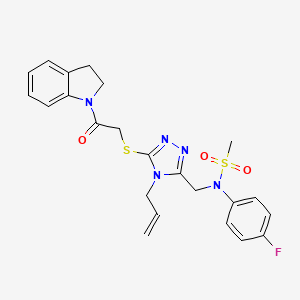 N-[(5-{[2-(2,3-Dihydro-1H-indol-1-YL)-2-oxoethyl]sulfanyl}-4-(prop-2-EN-1-YL)-4H-1,2,4-triazol-3-YL)methyl]-N-(4-fluorophenyl)methanesulfonamide