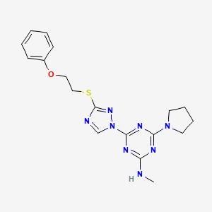 N-methyl-4-{3-[(2-phenoxyethyl)sulfanyl]-1H-1,2,4-triazol-1-yl}-6-(pyrrolidin-1-yl)-1,3,5-triazin-2-amine