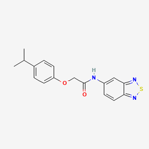 molecular formula C17H17N3O2S B11319359 N-(2,1,3-benzothiadiazol-5-yl)-2-[4-(propan-2-yl)phenoxy]acetamide 