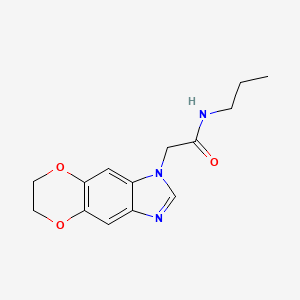 2-(6,7-dihydro-1H-[1,4]dioxino[2,3-f]benzimidazol-1-yl)-N-propylacetamide