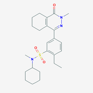 molecular formula C24H33N3O3S B11319372 N-cyclohexyl-2-ethyl-N-methyl-5-(3-methyl-4-oxo-3,4,5,6,7,8-hexahydrophthalazin-1-yl)benzenesulfonamide 