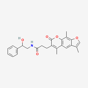 molecular formula C25H25NO5 B11319379 N-(2-hydroxy-2-phenylethyl)-3-(3,5,9-trimethyl-7-oxo-7H-furo[3,2-g]chromen-6-yl)propanamide 