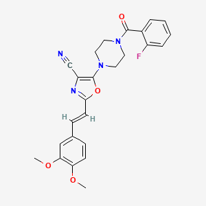 2-[(E)-2-(3,4-dimethoxyphenyl)ethenyl]-5-{4-[(2-fluorophenyl)carbonyl]piperazin-1-yl}-1,3-oxazole-4-carbonitrile