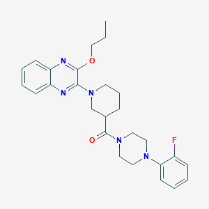 molecular formula C27H32FN5O2 B11319392 [4-(2-Fluorophenyl)piperazin-1-yl][1-(3-propoxyquinoxalin-2-yl)piperidin-3-yl]methanone 