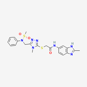 N-(2-methyl-1H-benzimidazol-5-yl)-2-[(4-methyl-5-{[(methylsulfonyl)(phenyl)amino]methyl}-4H-1,2,4-triazol-3-yl)sulfanyl]acetamide