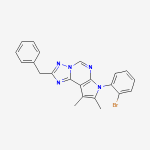 molecular formula C22H18BrN5 B11319407 2-benzyl-7-(2-bromophenyl)-8,9-dimethyl-7H-pyrrolo[3,2-e][1,2,4]triazolo[1,5-c]pyrimidine 