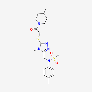 N-[(4-methyl-5-{[2-(4-methylpiperidin-1-yl)-2-oxoethyl]sulfanyl}-4H-1,2,4-triazol-3-yl)methyl]-N-(4-methylphenyl)methanesulfonamide