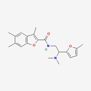 molecular formula C21H26N2O3 B11319456 N-[2-(dimethylamino)-2-(5-methylfuran-2-yl)ethyl]-3,5,6-trimethyl-1-benzofuran-2-carboxamide 