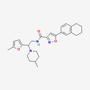 N-[2-(5-methylfuran-2-yl)-2-(4-methylpiperidin-1-yl)ethyl]-5-(5,6,7,8-tetrahydronaphthalen-2-yl)-1,2-oxazole-3-carboxamide