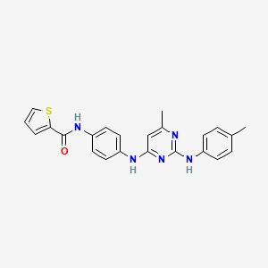 N-[4-({6-methyl-2-[(4-methylphenyl)amino]pyrimidin-4-yl}amino)phenyl]thiophene-2-carboxamide