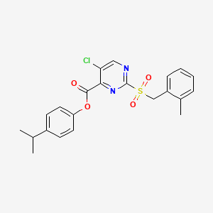 4-(Propan-2-yl)phenyl 5-chloro-2-[(2-methylbenzyl)sulfonyl]pyrimidine-4-carboxylate