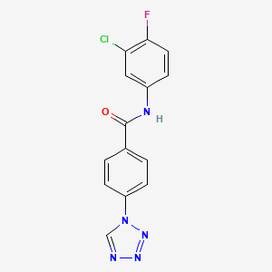 N-(3-chloro-4-fluorophenyl)-4-(1H-tetrazol-1-yl)benzamide