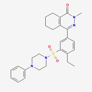 molecular formula C27H32N4O3S B11319493 4-{4-ethyl-3-[(4-phenylpiperazin-1-yl)sulfonyl]phenyl}-2-methyl-5,6,7,8-tetrahydrophthalazin-1(2H)-one 