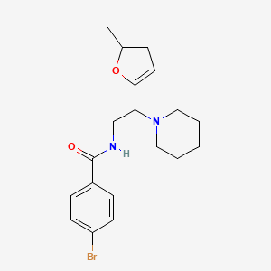 molecular formula C19H23BrN2O2 B11319506 4-bromo-N-[2-(5-methylfuran-2-yl)-2-(piperidin-1-yl)ethyl]benzamide 