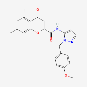 N-[1-(4-methoxybenzyl)-1H-pyrazol-5-yl]-5,7-dimethyl-4-oxo-4H-chromene-2-carboxamide