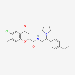 6-chloro-N-[2-(4-ethylphenyl)-2-(pyrrolidin-1-yl)ethyl]-7-methyl-4-oxo-4H-chromene-2-carboxamide