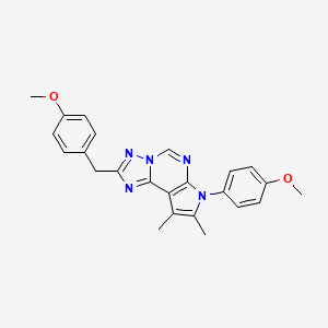 molecular formula C24H23N5O2 B11319542 2-(4-methoxybenzyl)-7-(4-methoxyphenyl)-8,9-dimethyl-7H-pyrrolo[3,2-e][1,2,4]triazolo[1,5-c]pyrimidine 