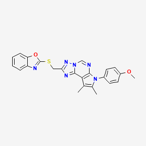 2-({[7-(4-Methoxyphenyl)-8,9-dimethyl-7H-pyrrolo[3,2-E][1,2,4]triazolo[1,5-C]pyrimidin-2-YL]methyl}sulfanyl)-1,3-benzoxazole