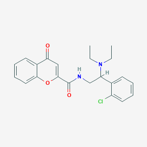 molecular formula C22H23ClN2O3 B11319628 N-[2-(2-chlorophenyl)-2-(diethylamino)ethyl]-4-oxo-4H-chromene-2-carboxamide 