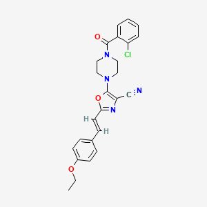 molecular formula C25H23ClN4O3 B11319630 5-{4-[(2-chlorophenyl)carbonyl]piperazin-1-yl}-2-[(E)-2-(4-ethoxyphenyl)ethenyl]-1,3-oxazole-4-carbonitrile 