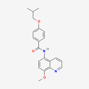 molecular formula C21H22N2O3 B11319653 N-(8-methoxyquinolin-5-yl)-4-(2-methylpropoxy)benzamide 