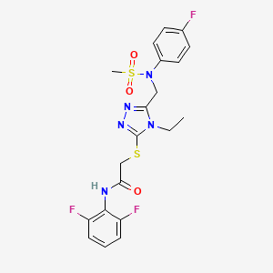 molecular formula C20H20F3N5O3S2 B11319661 N-(2,6-difluorophenyl)-2-[(4-ethyl-5-{[(4-fluorophenyl)(methylsulfonyl)amino]methyl}-4H-1,2,4-triazol-3-yl)sulfanyl]acetamide 