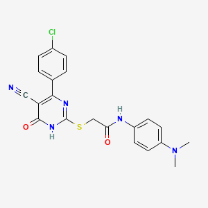 2-{[4-(4-Chlorophenyl)-5-cyano-6-oxo-1,6-dihydropyrimidin-2-YL]sulfanyl}-N-[4-(dimethylamino)phenyl]acetamide