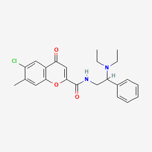 molecular formula C23H25ClN2O3 B11319694 6-chloro-N-[2-(diethylamino)-2-phenylethyl]-7-methyl-4-oxo-4H-chromene-2-carboxamide 