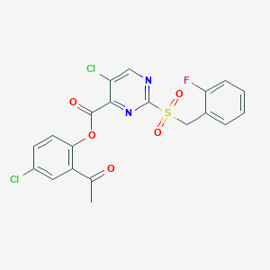 2-Acetyl-4-chlorophenyl 5-chloro-2-[(2-fluorobenzyl)sulfonyl]pyrimidine-4-carboxylate