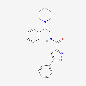 5-phenyl-N-[2-phenyl-2-(piperidin-1-yl)ethyl]-1,2-oxazole-3-carboxamide