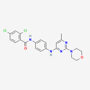 molecular formula C22H21Cl2N5O2 B11319745 2,4-dichloro-N-(4-((6-methyl-2-morpholinopyrimidin-4-yl)amino)phenyl)benzamide 