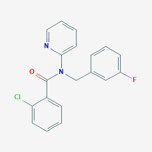 molecular formula C19H14ClFN2O B11319756 2-chloro-N-(3-fluorobenzyl)-N-(pyridin-2-yl)benzamide 