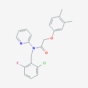 molecular formula C22H20ClFN2O2 B11319776 N-(2-chloro-6-fluorobenzyl)-2-(3,4-dimethylphenoxy)-N-(pyridin-2-yl)acetamide 