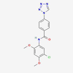 molecular formula C16H14ClN5O3 B11319800 N-(5-chloro-2,4-dimethoxyphenyl)-4-(1H-tetrazol-1-yl)benzamide 