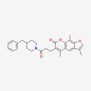 molecular formula C29H31NO4 B11319802 6-[3-(4-benzylpiperidin-1-yl)-3-oxopropyl]-3,5,9-trimethyl-7H-furo[3,2-g]chromen-7-one CAS No. 1092345-53-3