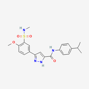 5-[4-methoxy-3-(methylsulfamoyl)phenyl]-N-[4-(propan-2-yl)phenyl]-1H-pyrazole-3-carboxamide