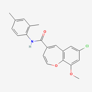 molecular formula C20H18ClNO3 B11319885 7-chloro-N-(2,4-dimethylphenyl)-9-methoxy-1-benzoxepine-4-carboxamide 