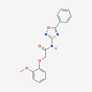 molecular formula C17H15N3O4 B11319905 2-(2-methoxyphenoxy)-N-(5-phenyl-1,2,4-oxadiazol-3-yl)acetamide 