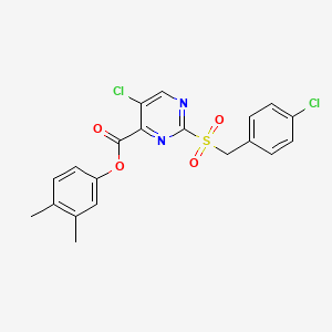 3,4-Dimethylphenyl 5-chloro-2-[(4-chlorobenzyl)sulfonyl]pyrimidine-4-carboxylate