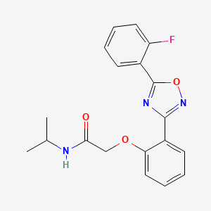 molecular formula C19H18FN3O3 B11319909 2-{2-[5-(2-fluorophenyl)-1,2,4-oxadiazol-3-yl]phenoxy}-N-(propan-2-yl)acetamide 