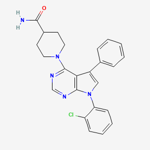 molecular formula C24H22ClN5O B11319911 1-[7-(2-chlorophenyl)-5-phenyl-7H-pyrrolo[2,3-d]pyrimidin-4-yl]piperidine-4-carboxamide 