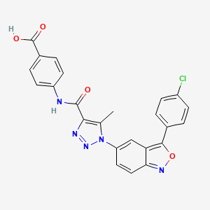 molecular formula C24H16ClN5O4 B11319920 4-[({1-[3-(4-chlorophenyl)-2,1-benzoxazol-5-yl]-5-methyl-1H-1,2,3-triazol-4-yl}carbonyl)amino]benzoic acid 