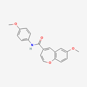 molecular formula C19H17NO4 B11320017 7-methoxy-N-(4-methoxyphenyl)-1-benzoxepine-4-carboxamide 