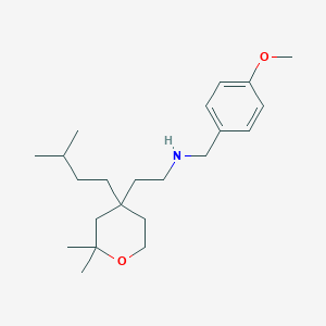 {2-[2,2-Dimethyl-4-(3-methylbutyl)oxan-4-YL]ethyl}[(4-methoxyphenyl)methyl]amine