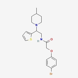 2-(4-bromophenoxy)-N-[2-(4-methylpiperidin-1-yl)-2-(thiophen-2-yl)ethyl]acetamide