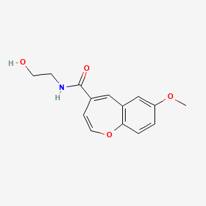 molecular formula C14H15NO4 B11320054 N-(2-hydroxyethyl)-7-methoxy-1-benzoxepine-4-carboxamide 