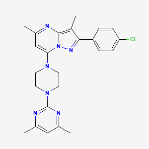 molecular formula C24H26ClN7 B11320058 2-(4-Chlorophenyl)-7-[4-(4,6-dimethylpyrimidin-2-yl)piperazin-1-yl]-3,5-dimethylpyrazolo[1,5-a]pyrimidine 