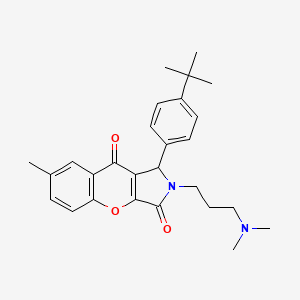 molecular formula C27H32N2O3 B11320059 1-(4-Tert-butylphenyl)-2-[3-(dimethylamino)propyl]-7-methyl-1,2-dihydrochromeno[2,3-c]pyrrole-3,9-dione 