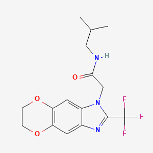 molecular formula C16H18F3N3O3 B11320074 N-isobutyl-2-[2-(trifluoromethyl)-6,7-dihydro-1H-[1,4]dioxino[2,3-f]benzimidazol-1-yl]acetamide 