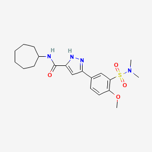 N-cycloheptyl-5-[3-(dimethylsulfamoyl)-4-methoxyphenyl]-1H-pyrazole-3-carboxamide